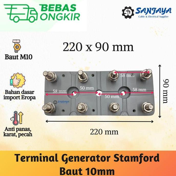 Terminal Dinamo Generator Stamford Baut 10Mm M10 220X90Mm