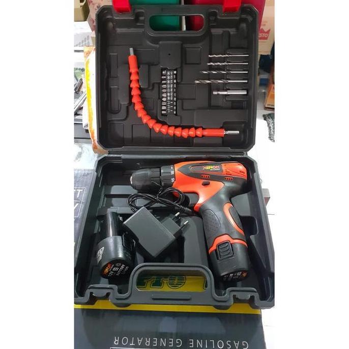 Promo Mesin Bor Baterai XENON CDD505 12v Cordless Drill Tanpa Listrik Koper Diskon
