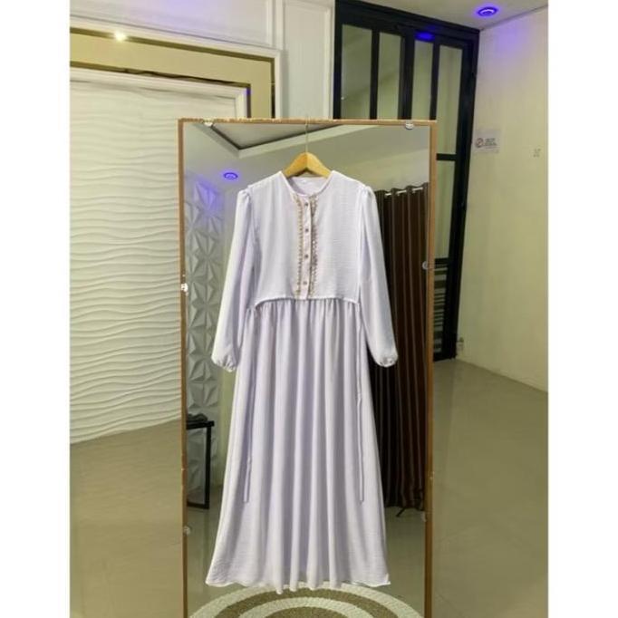 Regreg- Ameera Dress Set Rompi - Gamis Lebaran Korean Style Kekinian