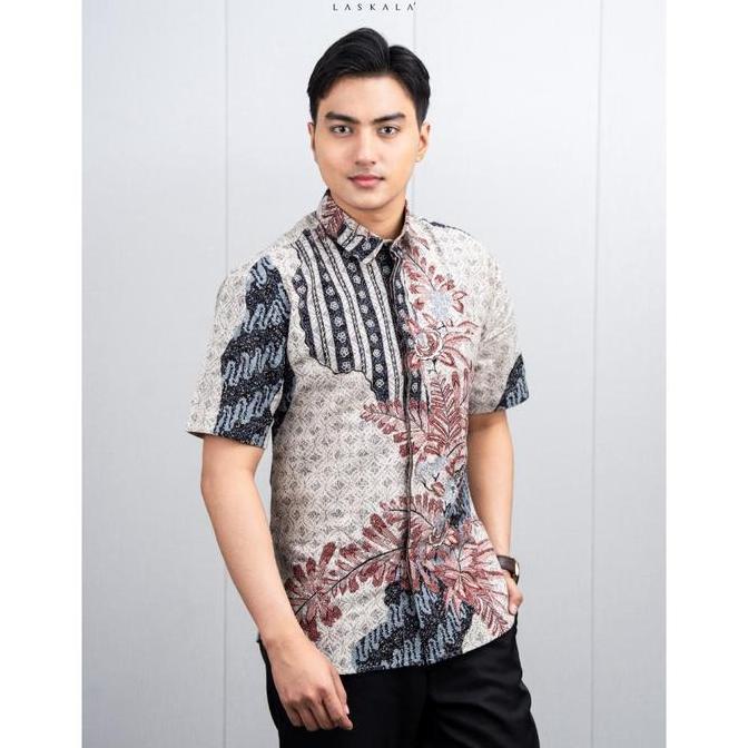 Laskala Batik Premium Daksa Kemeja Batik Pria Slimfit Lengan Pendek