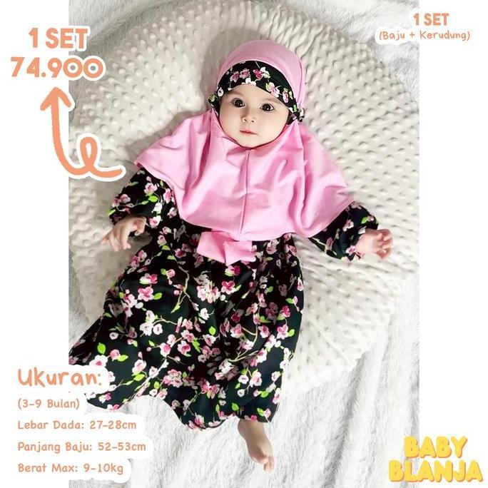 Gamis Bayi Perempuan 6 12 Bulan Elmira / Zahra Set