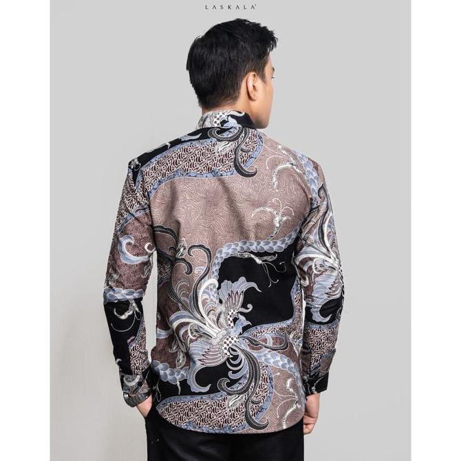 Laskala Batik Premium Nayana Kemeja Batik Pria Slimfit Lengan Panjang