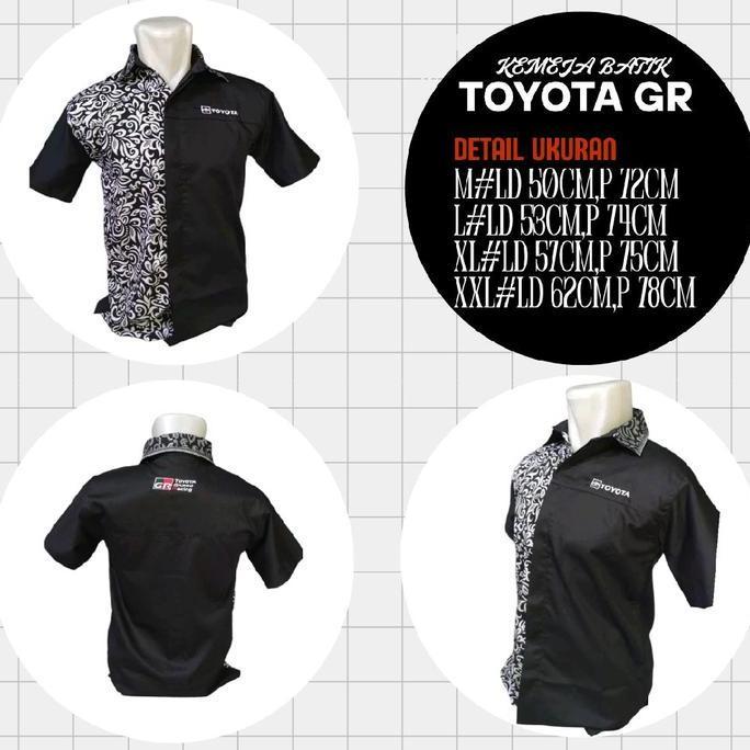 KEMEJA KOMBINASI BATIK TOYOTA GR Baju Katun Toyobo