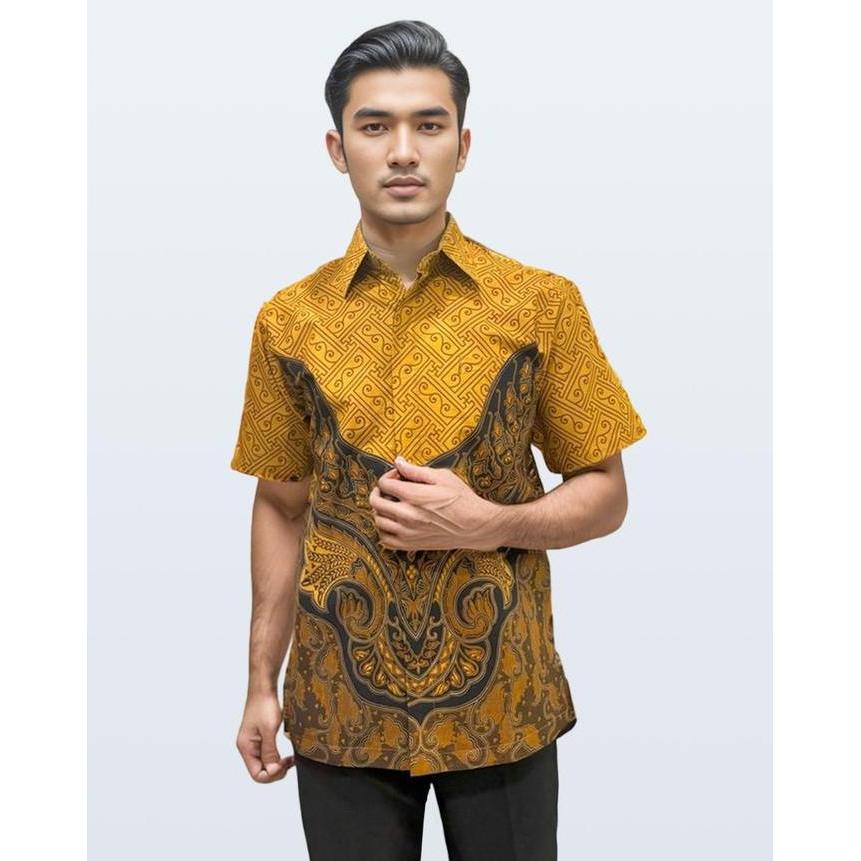 DANAR HADI - Kemeja Batik PE Benji Rans Lili - 0.7806.24 - Hitam Cokelat
