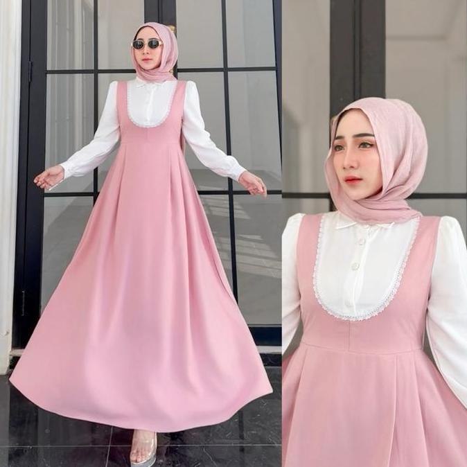 Regreg- Dress Remaja Kekinian Korean Style Berhijab Ootd Dress Mewah Cinderella Nada Gisella