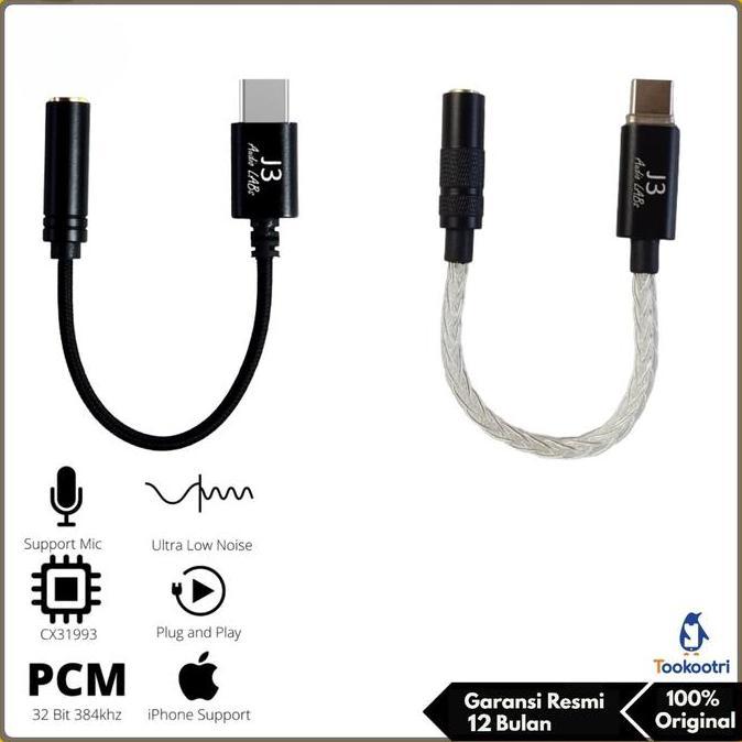 Jdg- J3 Labs Eline Audio Converter Dac Chip Type C To Jack 3.5Mm For Earphone Headset