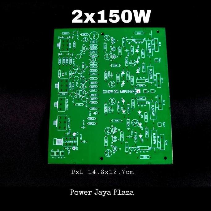 Pcb Power stereo 2x150W OCL Amplifier + Tone Control Loudness HEMAT