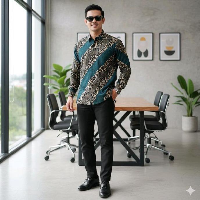 baju batik pria lengan panjang batik prabu batik Baturaden 05