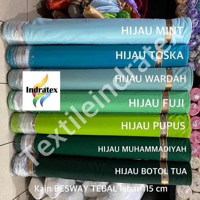 Lansungkirim- ( Per 1 Meter ) Bahan Gamis Meteran Kain Besway Bsy Tebal Polyester Premium Lebar 115 