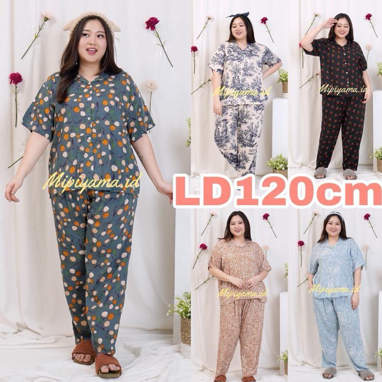 ONE SET Piyama Rayon Pum LD120cm XXL / Piyama Jumbo / Piyama Wanita Rayon / Piyama Pum / One set Baj