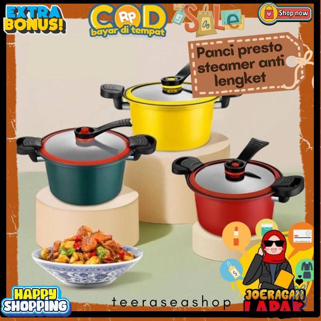 [Joeragan Lapak] Panci Presto Steamer Anti Lengket 22 Cm 3,5L Liter Pressure Cooker Pot Qme Sqrs Omi