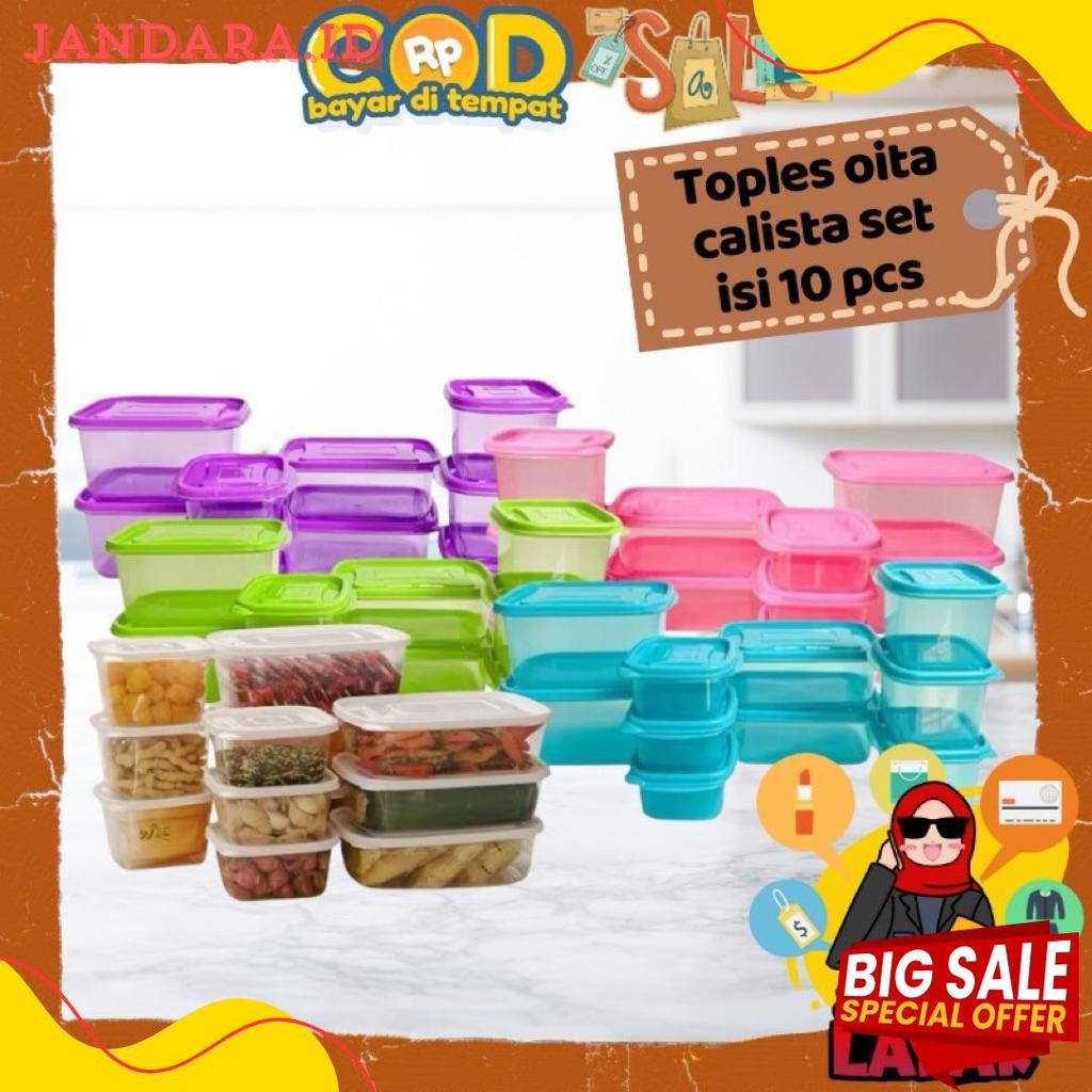 [Joeragan Lapak] Calista Oita Toples 1 Set Isi 10 Pcs Bpa Free Tempat Wadah Penyimpanan Makanan Kulk