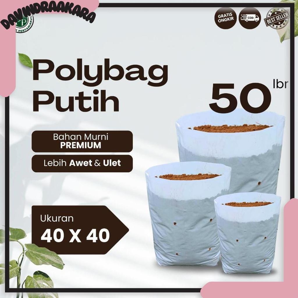 Polybag Putih 40 x 40 Isi 50 Lembar - Polybag Putih / Putih-Hitam Sale