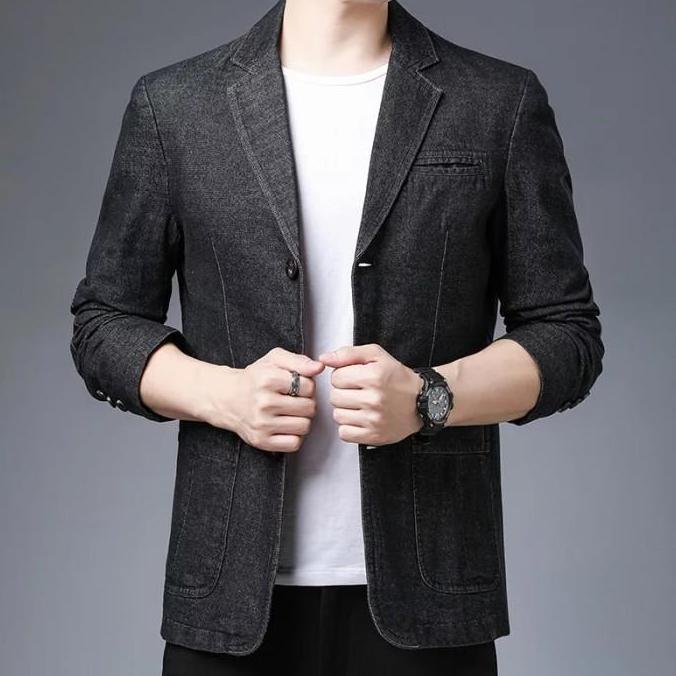 blazer jeans pria denim bsize - Prevail