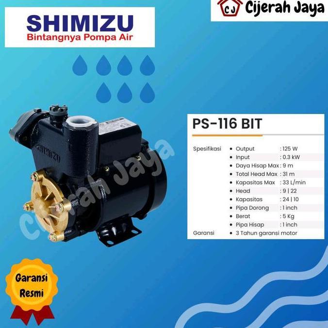 POMPA AIR SHIMIZU PS 116 BIT PS-116BIT PS116BIT MANUAL 125WATT