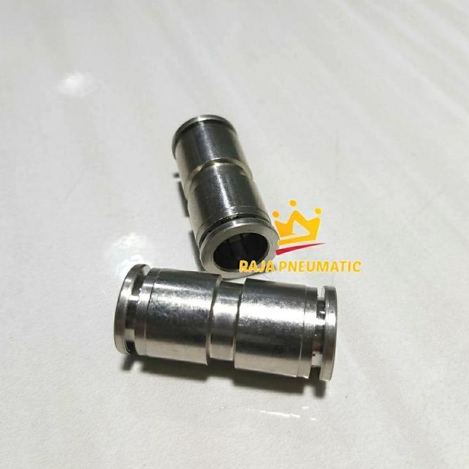 Xytic- Fitting Nepel Angin Metal Sambungan Lurus Selang Ke Selang 6Mm