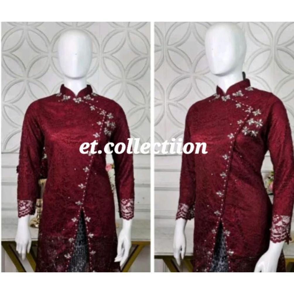 Gratong Atasan Kebaya Kimono Ld 140   - Setelan Kebaya Modern - Kebaya Wisuda Jumbo