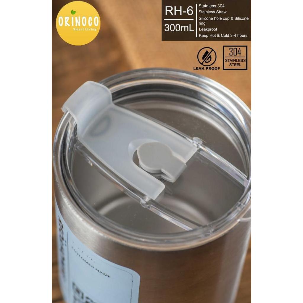 New- Orinoco Gelas Mug Stainless Coffee Rh-6 Withstraw Stainless Leakproof