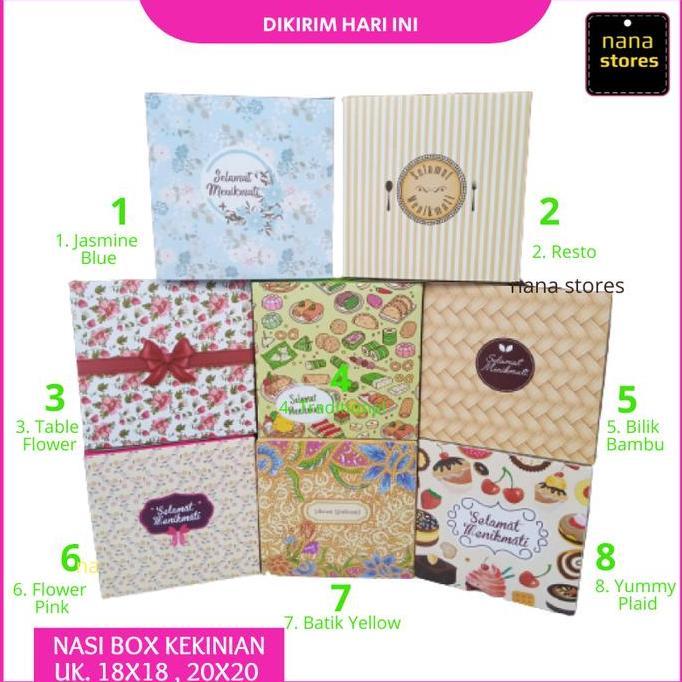 New- Dus Nasi/Box Nasi/Kotak Nasi Model Tutup Alas Sambung Ukuran 20X20 Isi 50 Pcs