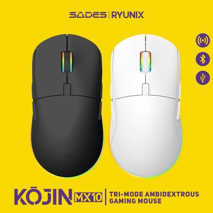 Xcinox- Sades Ryunix Kojin Mx10 Mouse Gaming Wireless Bluetooth Triple Mode Ambidextrous