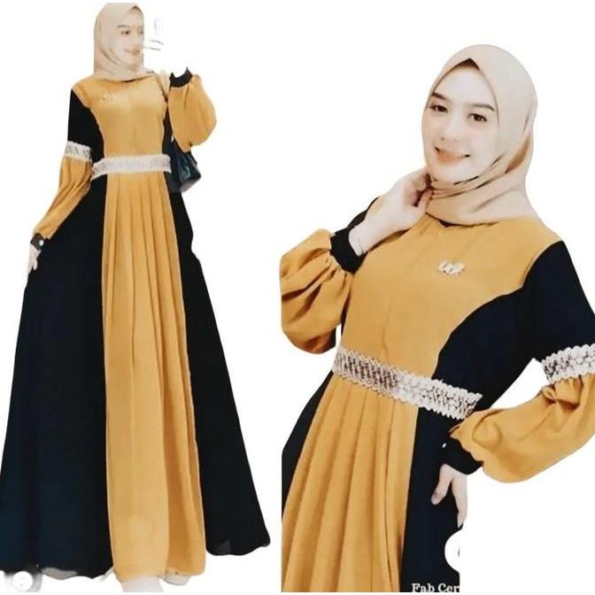LANGSUNG KIRIM GAMIS CERUTY ELORA SUPER JUMBO XXXL [ LD 130 BB 95- 120 KG]gamis CERUTY BEBYDOL RENDA