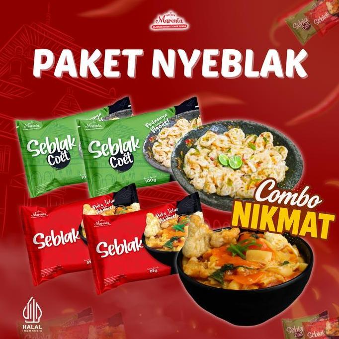 Kualitass- [Baru] Marenta Paket Nyeblak Seblak Coet Bandung Instan - Cobek Instan Jajanan Food Pedas
