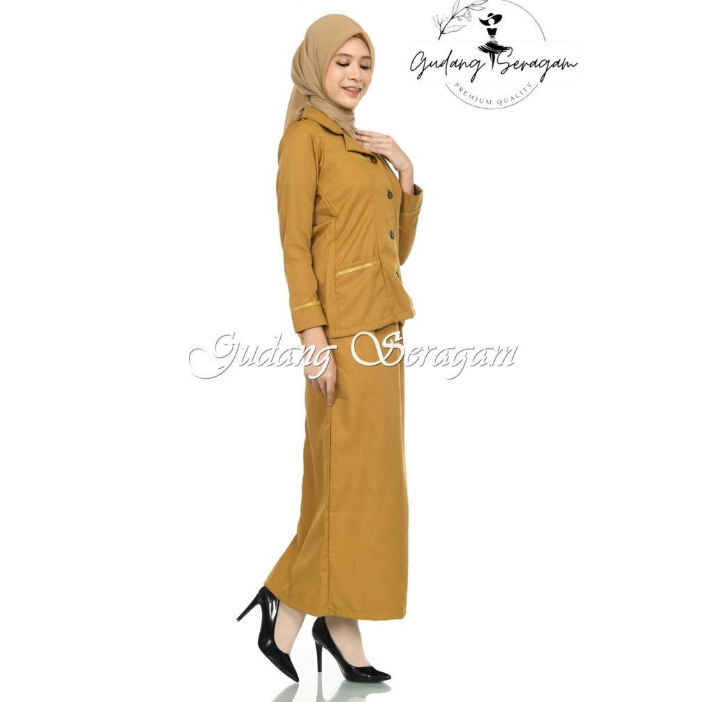 Sale Setelan Rok Pns Wanita Khaki Tua Dan Keki Muda Seragam Pns Wanita Terbaru