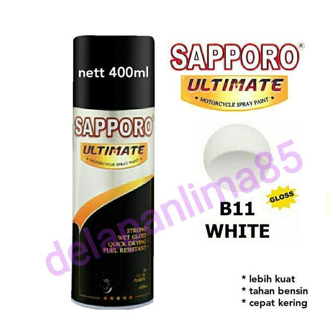 Wrnawrni- Sapporo Ultimate B11 White/Putih/Cat Semprot/Pylox/Pilok/Motor/Sepeda