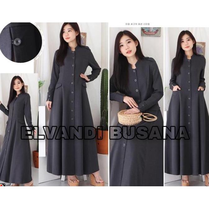 Gamis Guru / Gamis Busui / Gamis Abu Tua / Seragam Gamis / Gamis Tebal - 8001 Abu Tua