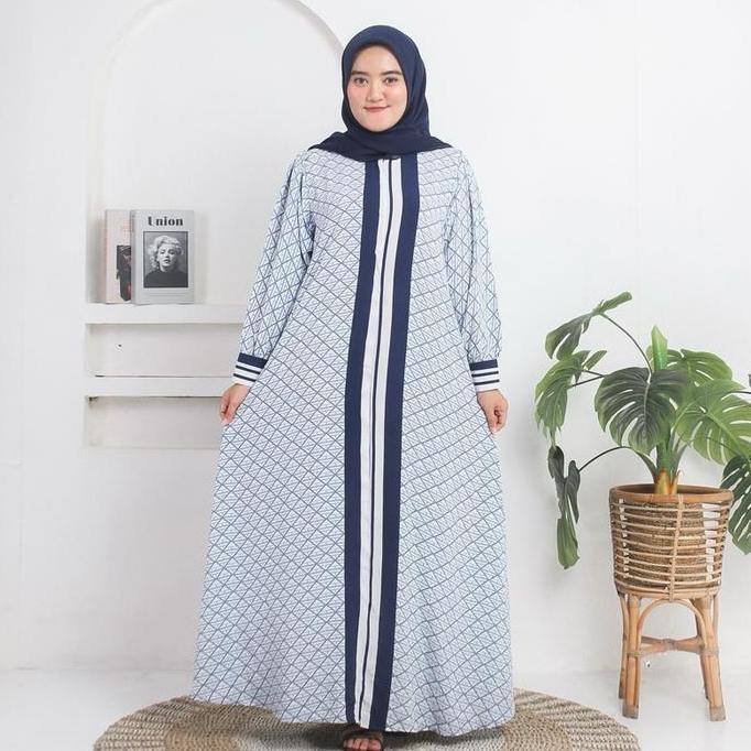 Rayna Dress motif etnik/ gamis motif etnik bahan rayon premium busui friendly adem Nyaman