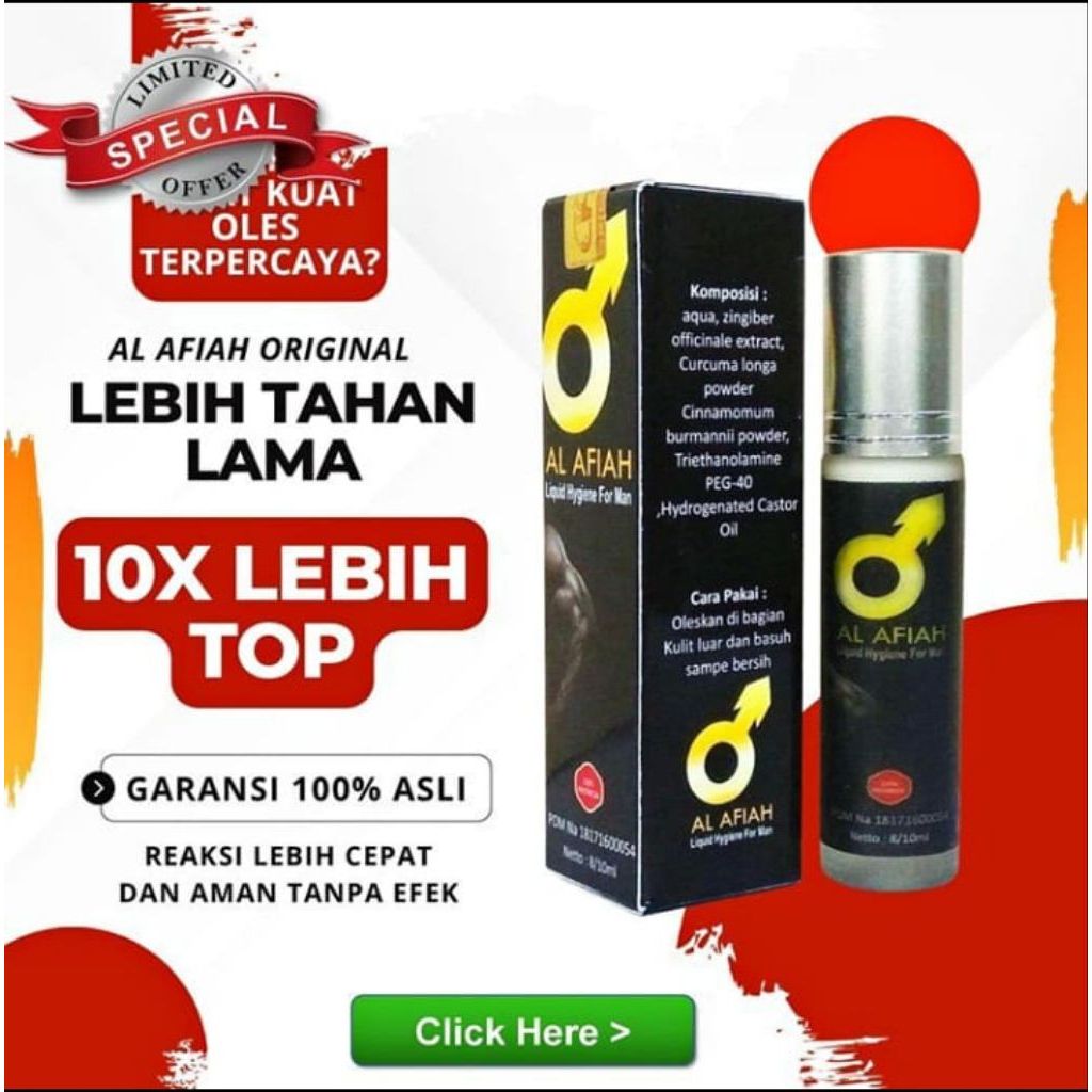 Minyak Oles Pria Terbaik (AL AFIAH) Herbal Oles TahanLama Peria Tidak Kebas Produk Original ObatKuat