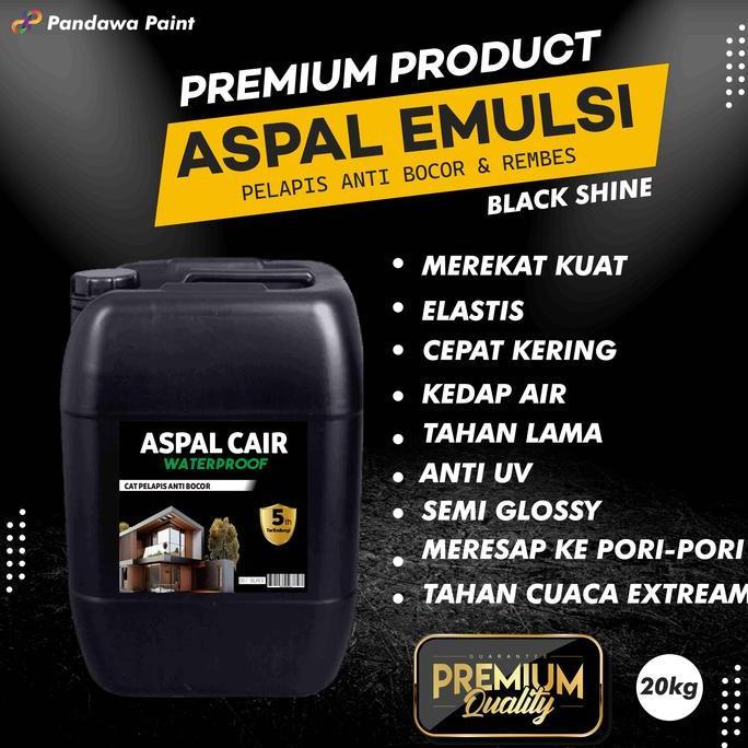 Wrnawrni- Cat Pelapis Anti Bocor Aspal Emulsi 20 Kg-Rembes-Tahan Air-Waterproofing-Anti Jamur-Cat Ko