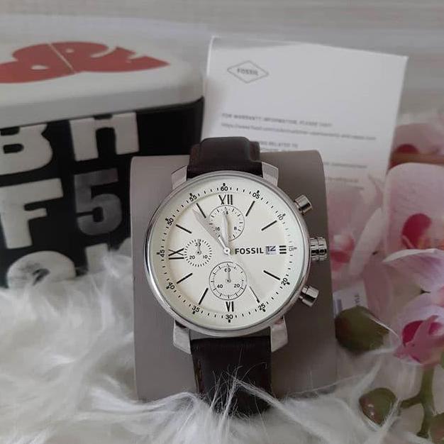 Fossil BQ1007 RHETT CHRONOGRAPH LEATHER STRAP DARK BROWN