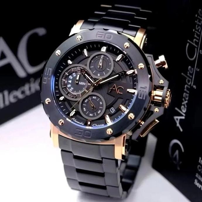 Jam Tangan Pria Alexandre Christie Collection AC9205MC - BlackRoseGold