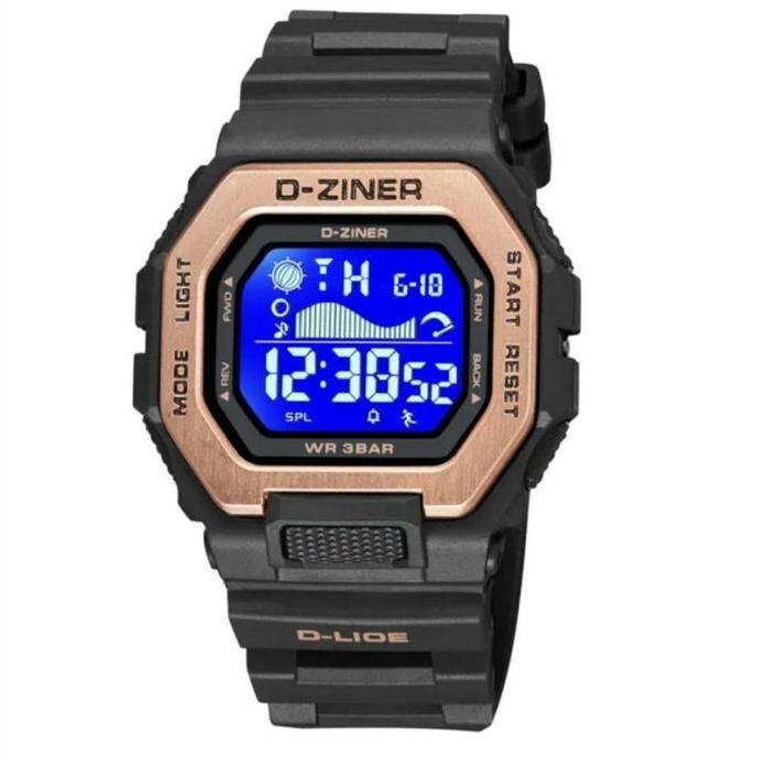Dziner Jam Tangan Pria 8318 Dital Orinal Water Resistant 5 ATM Watches