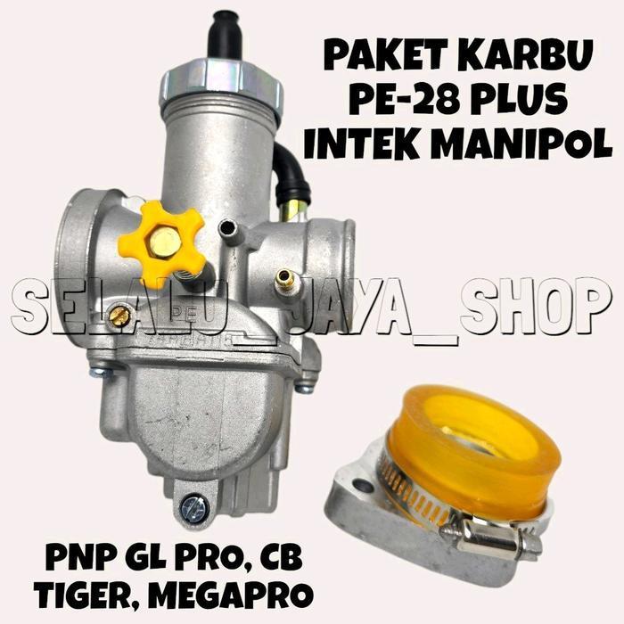 Karbu Karbulator Pe 28 Keihin Plus Maniful Manipul Gl Pro Tiger Cb Satria Fu Full Set Motorcycle Ori