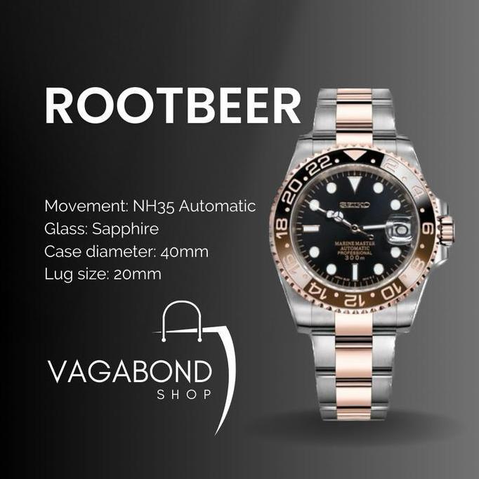 SEIKO MOD ROOTBEER NH35 READY STOCK JAM TANGAN. CUSTOM SEIKO