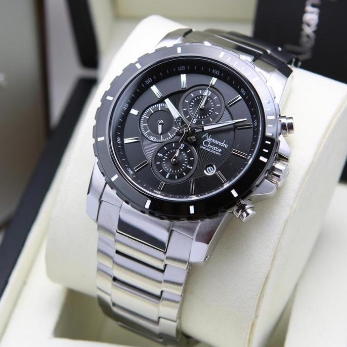ALEXANDRE CHRISTIE 6141 MC PRIA ORINAL GARANSI 1TAHUN kaca quartz Stainless Watch
