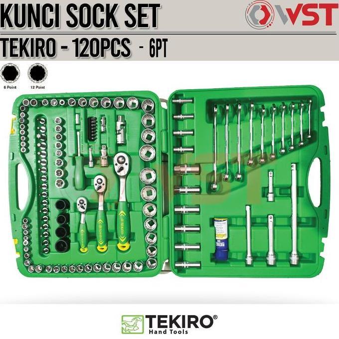 Promo Tekiro Kunci Sock Set 120pcs 1/4" 3/8" 1/2" 6PT - Sok Set 120 PCS Diskon