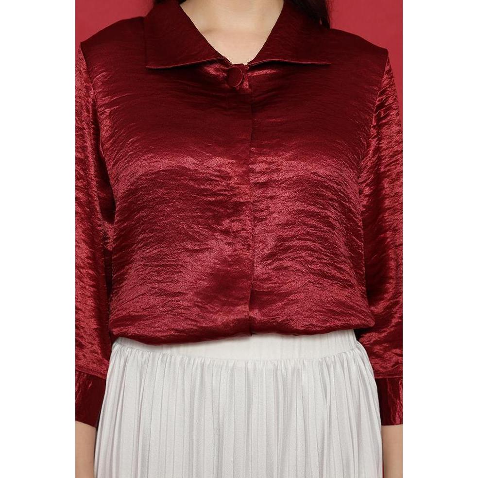 Shimer Shirt In Maroon By Brilliant Girl