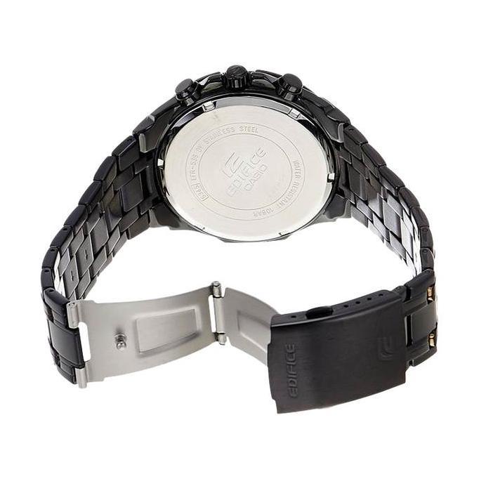 Jam Tangan Pria Casio Edifice EFR-539BK-1AVUDF Chronograph Men Black Dial Black Stainless Steel Band