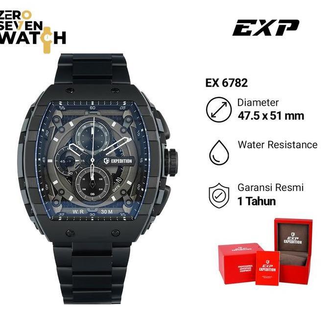 Jam Tangan Pria Expedition E 6782 E6782 Orinal Stainless - Silver Black