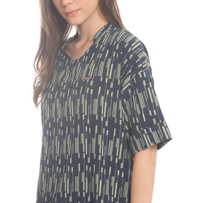 Planet Surf Clothing Kemeja Lengan Pendek Wanita Navy Mona Shirt 221B Lshs12103-Nvy Planet Surf