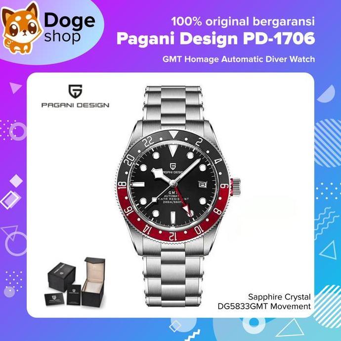 NEW Pagani Design PD-1706 GMT Homage PD1706 Automatic DG5833GMT Movement Batman Pepsi Coke Jam Tanga