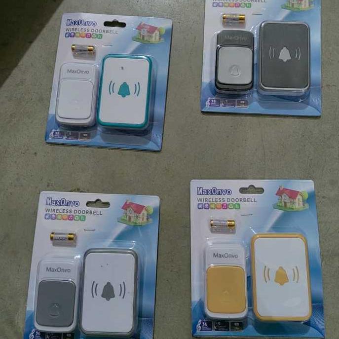 Bell Pintu Wireless Doorbell Merk MAXONVO / Bell Rumah Tanpa Kabel /  Bell Batrai Jarak 150 Meter