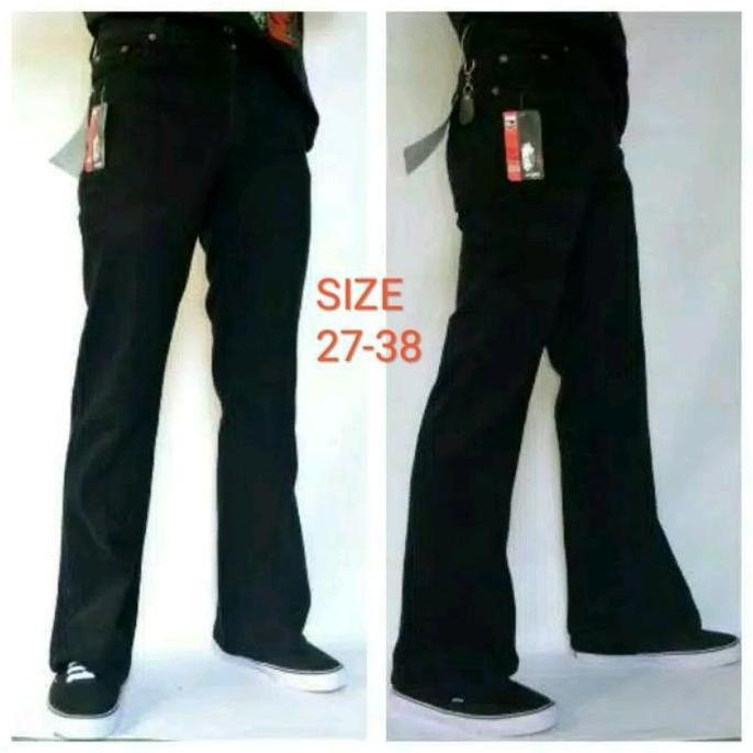 Celana jeans cutbray pria. celana ceans pria. cutbray jeas. komprang Hitam