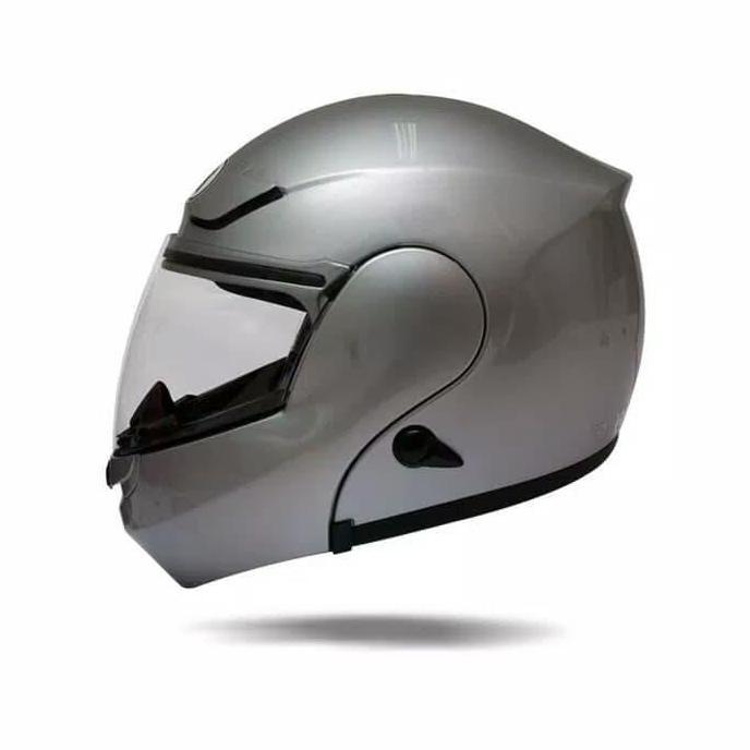// HELM TDR MODULAR FULLFACE DOUBLE VISOR XTR3000 S07 SILVER SIZE XL //