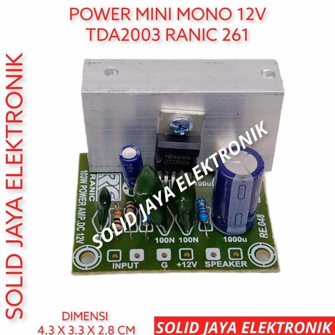 KIT POWER MINI MONO 12V DC TDA2003 12 VOLT V AMPLIFIER AMPLI RANIC 261