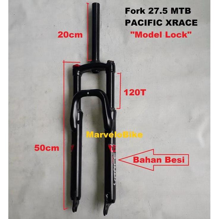FORK SEPEDA 27.5 MTB SUSPENSI PACIFIC XRACE MODEL LOCK ORIGINAL DAN TERPERCAYA