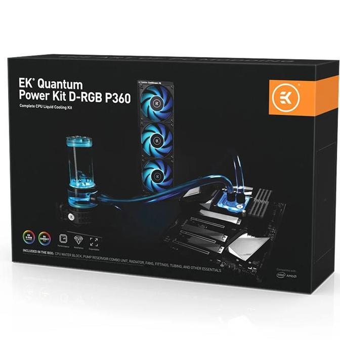 EKWB EK-QUANTUM POWER KIT D-RGB P360 - CPU LIQUID WATER COOLER ORIGINAL DAN TERPERCAYA